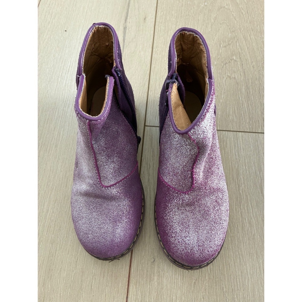 Tucker Tate Girls Purple Glitter Sparkle Ankle‎ Boots Side Zip Size 30